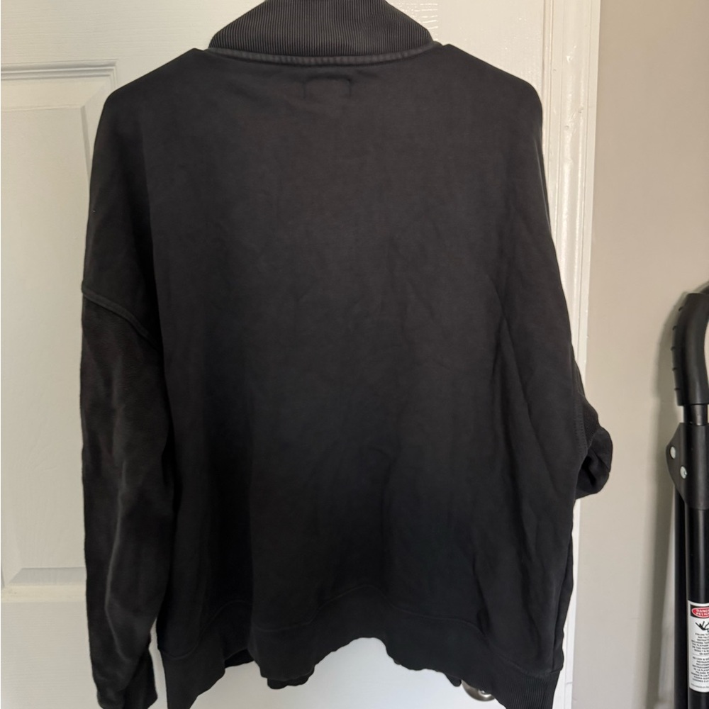 Aerie Charcoal Ribbed Quarter Zip - Picture 2 of 3